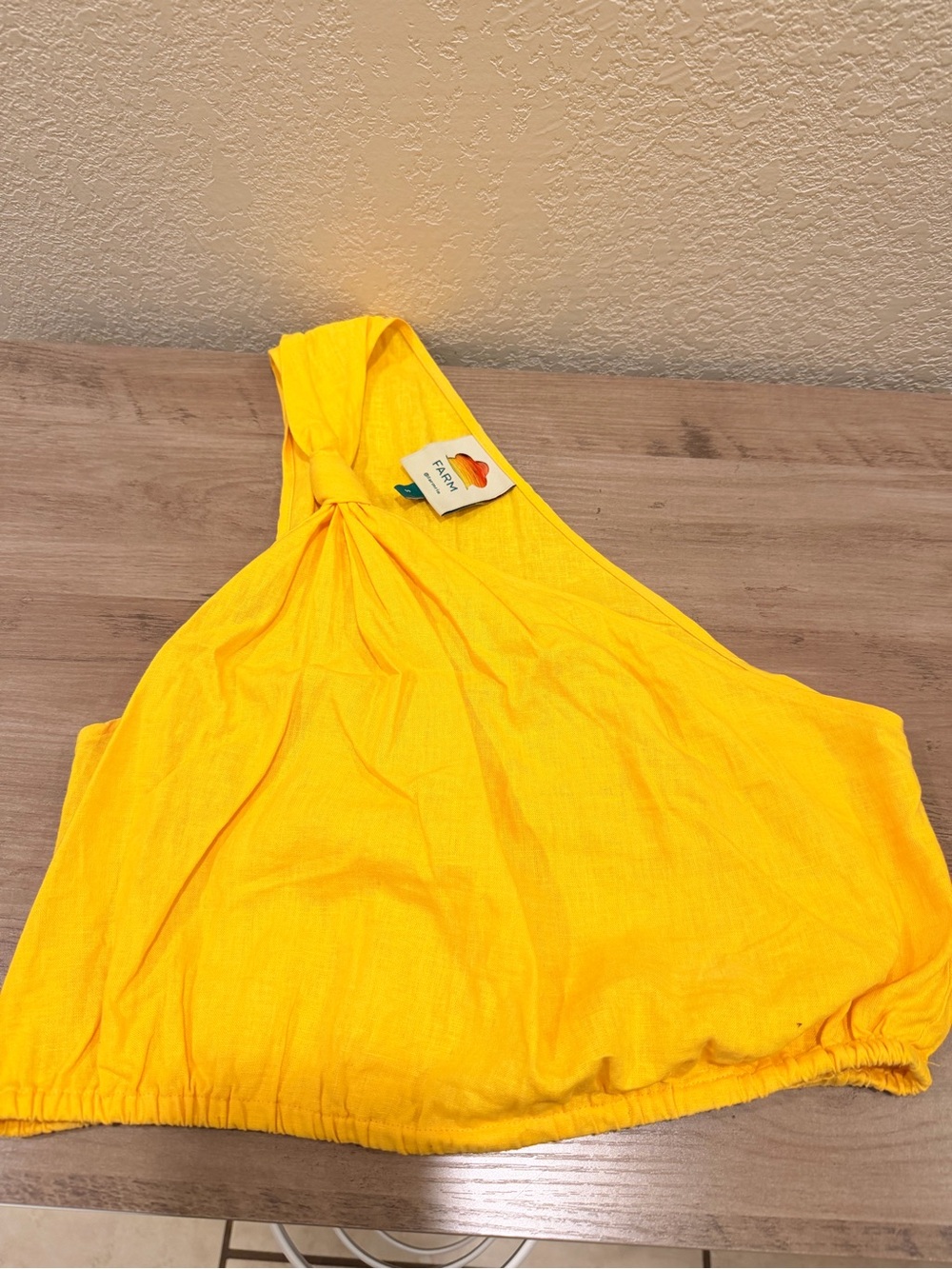 FARM Rio One-Shoulder Yellow Crop Top Size Small - Picture 6 of 8